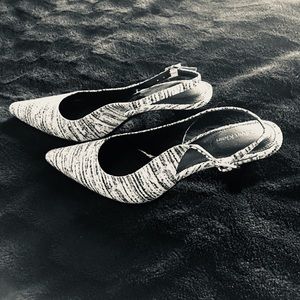 NWOT Calvin Klein Animal Print B/W Slingback Pump.